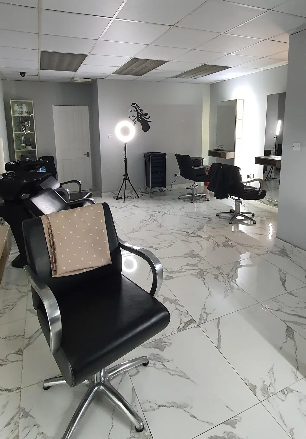 Interior of the salon in Twickenham